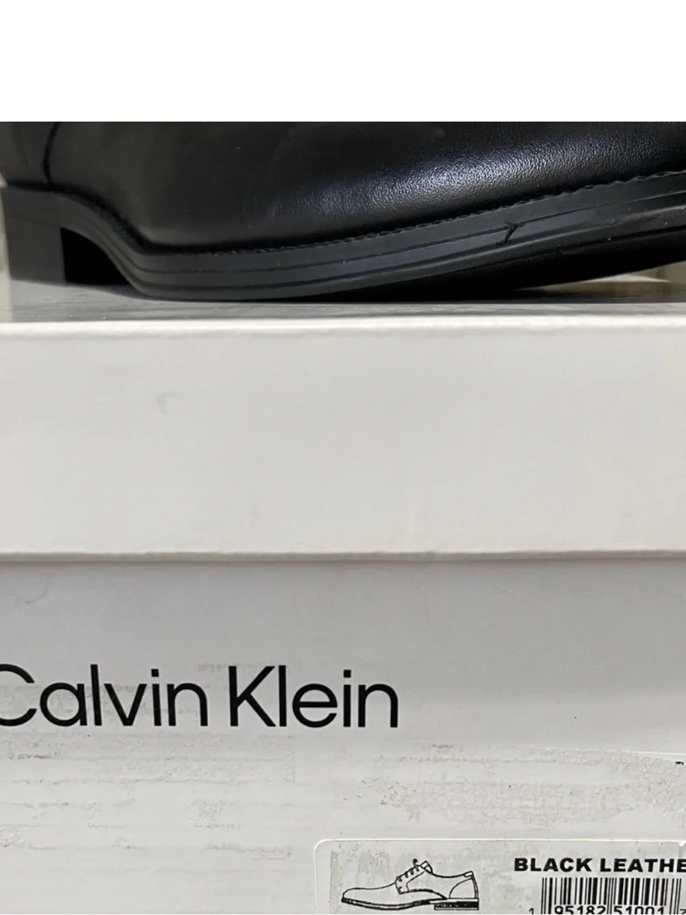 Calvin Klein Black Leather Derby Dress Shoe